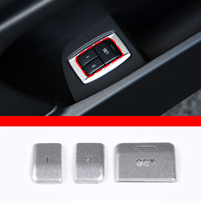 For Jaguar XF X250 Car Door Seat Memory Buttons Decoration Stickers Sequins Stainless steel Silver Interior accessories 3 Pcs