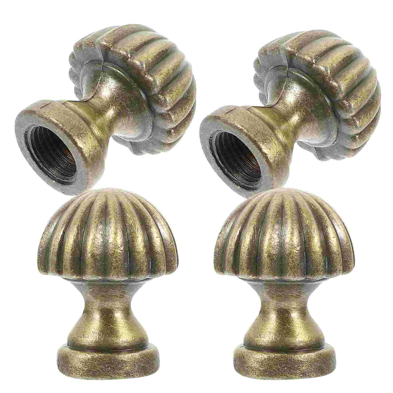 

4 Pcs Lamp Cap Decoration Light Covers Finial Caps Nut Knob Metal Retro Screw Desk Finials for Lamps