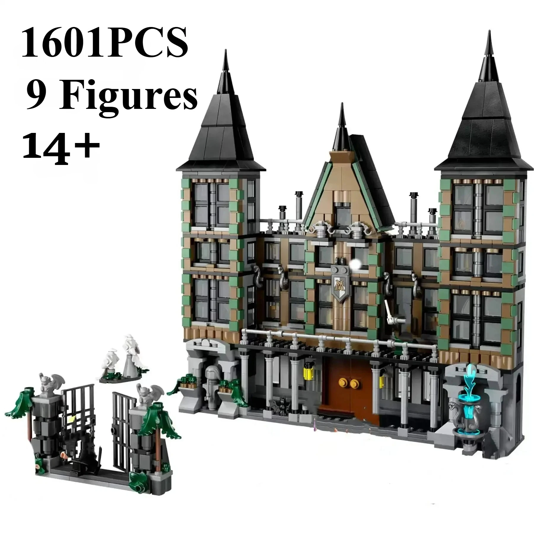 

1601 шт. Magic Academy Malfoy Manor, строительный блок, 9 фигурок, архитектура, сборка кирпичей, игрушка в подарок для детей и взрослых