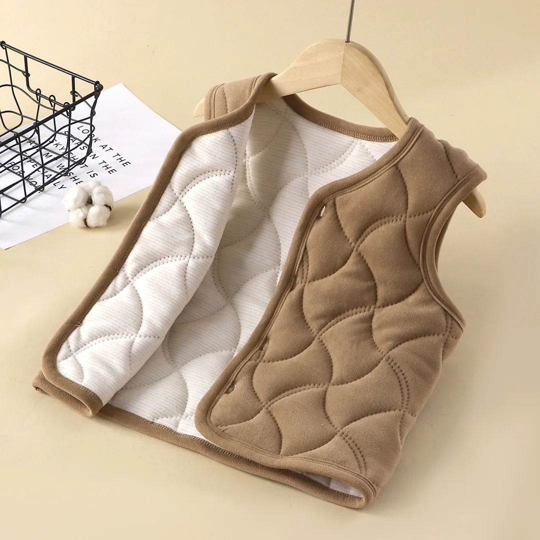 جديد الأطفال سترة قطنية دافئة موضة الصلبة بنين بنات طفل رضيع الخريف الشتاء الصدريات ملابس أطفال غير رسمية بلايز