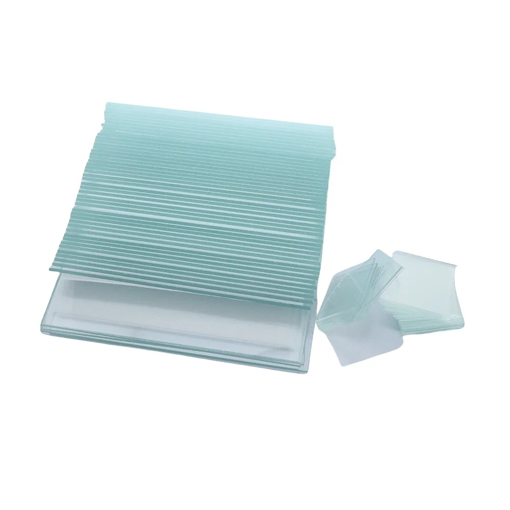 50pcs Microscope Slides + 100pcs Cover Glass Pre-Cleaned Blank Biology Glass Slide for Basic Biological Science