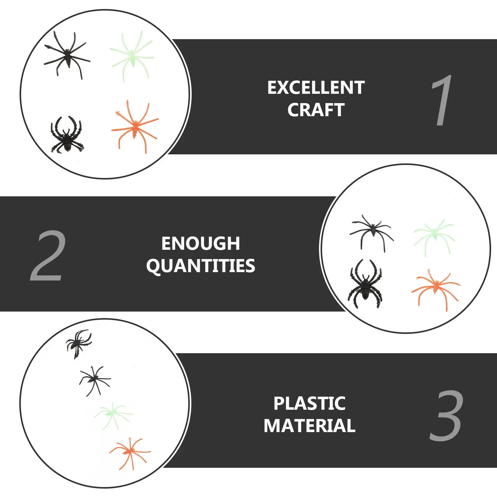 

100Pcs Glow in The Dark Spider Ring Halloween Themed Decoration Plastic Spider Ring for Costume Party Scene Decor