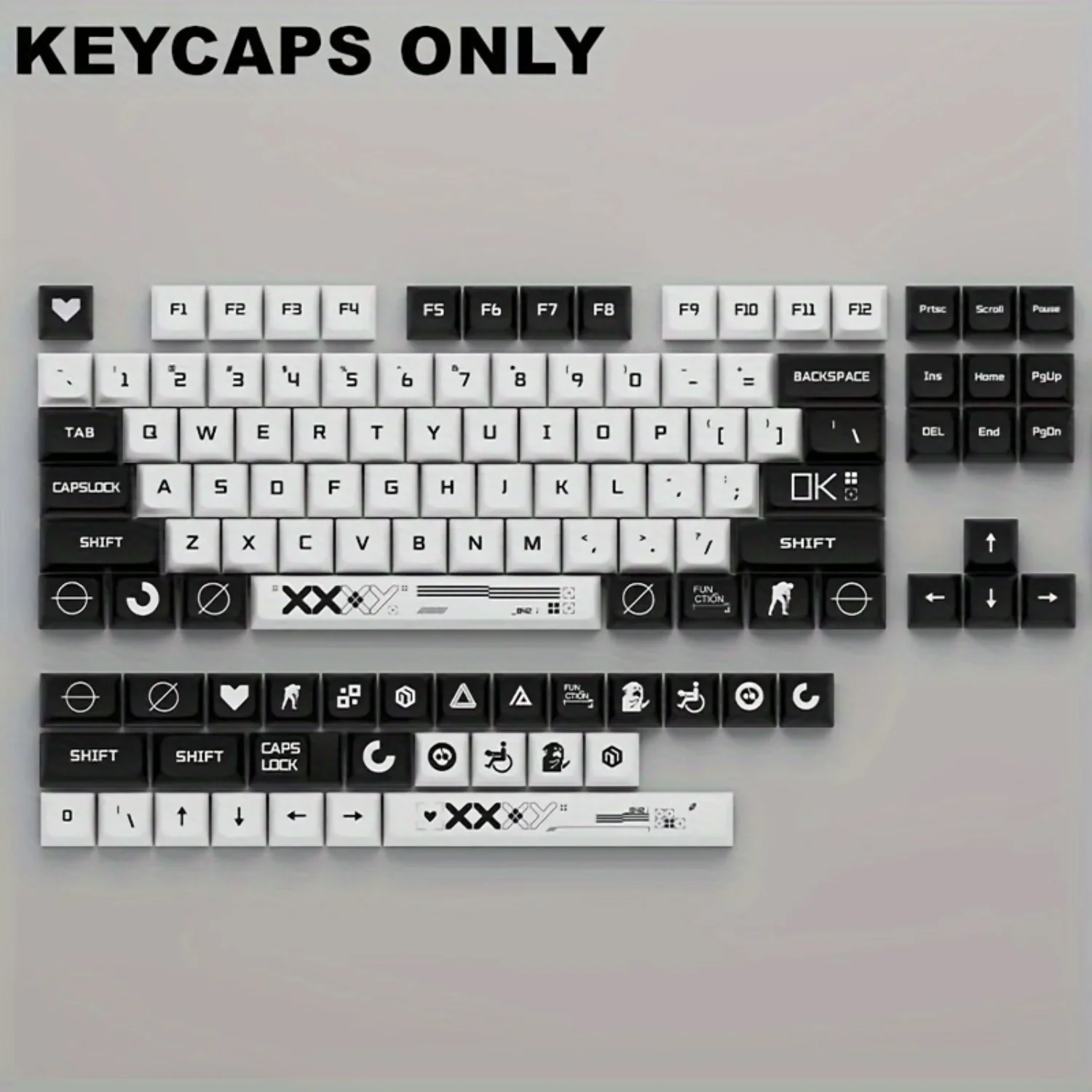 Imagem -01 - Xda Preto e Branco Pbt Keycap Grupo Faça Você Mesmo Teclado Gaming Keycaps Mecânica Sublimação Dye Faça Você Mesmo Chave 132 xda preto e branco pbt keycap grupo faca voce mesmo teclado gaming keycaps mecanica sublimacao dye faca voce mesmo chave 132 01