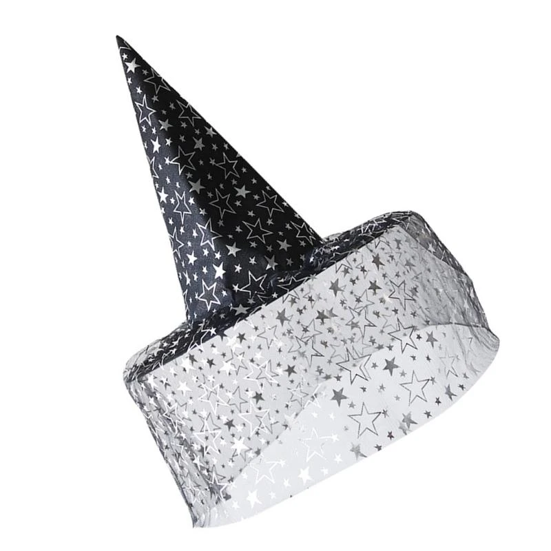 Halloween Party Witch Hats Veil Flower Pointed Hat Cosplay Accessory Unique Witch Hat Cosplay Accessories