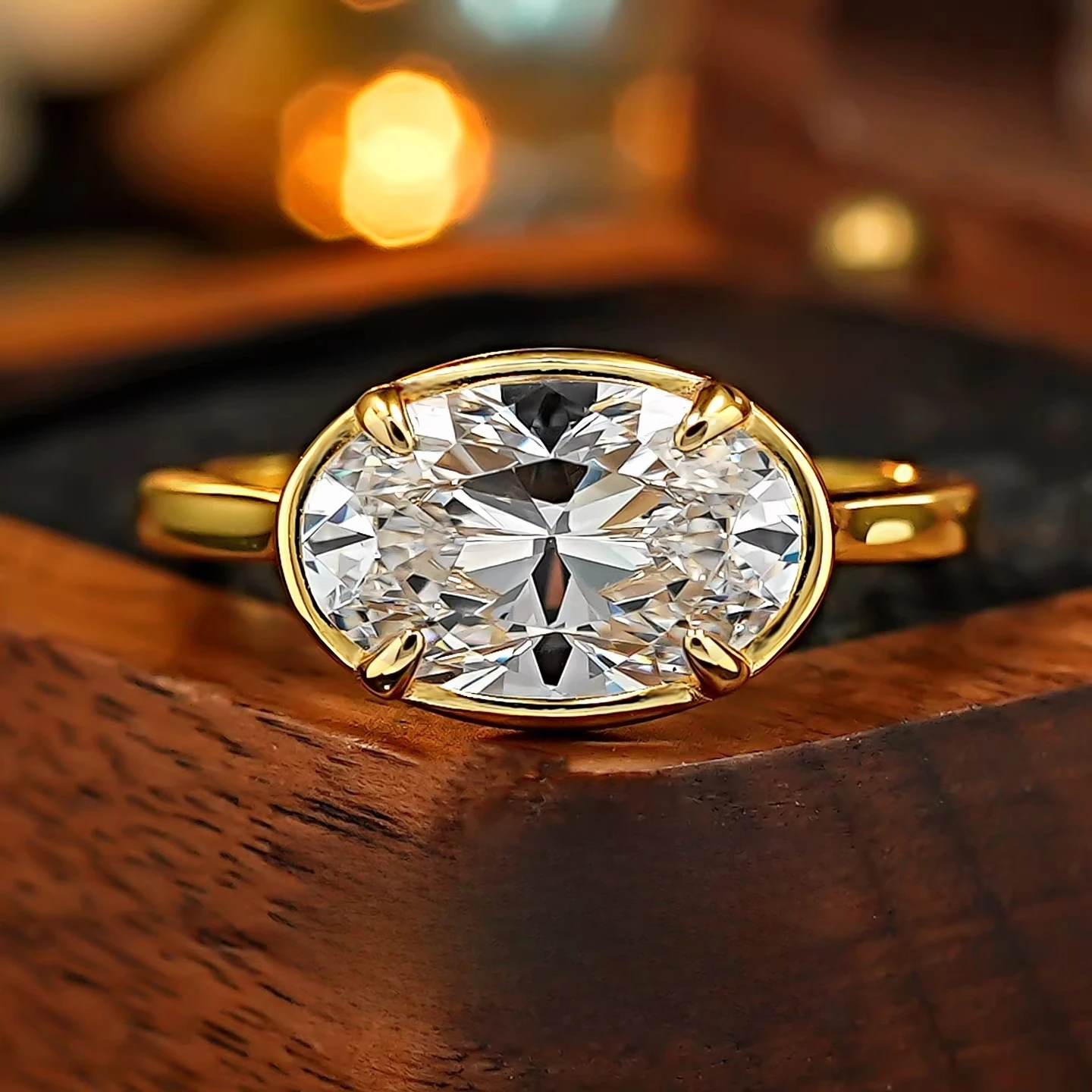 

Серебряное кольцо S925 с эллиптическим белым цирконом 7*11 мм, классическое модное женское украшение