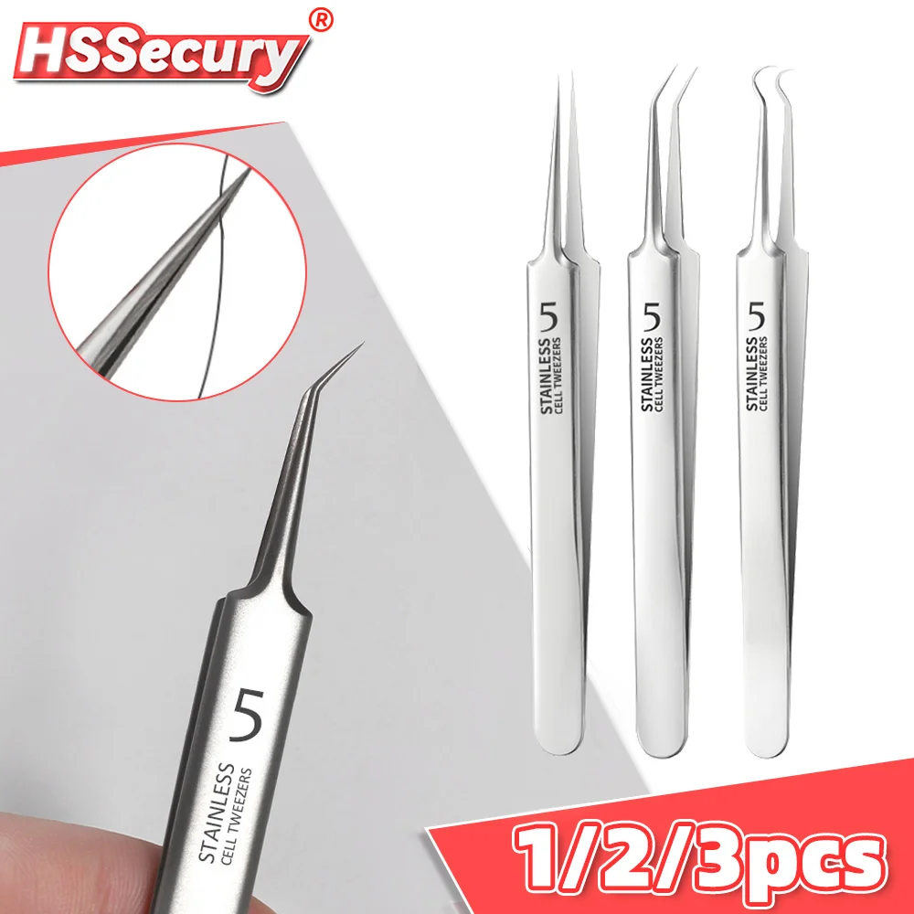 

1/2/3pcs Anti-Static Tweezers German Straight Precision Maintenance Industrial Repair Home Working Eyebrow DIY Tweezer Tools Set