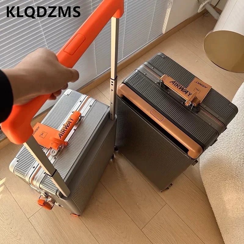 KLQDZMS ABS+PC Suitcase 20"24 Inch Ladies Boarding Box 26"28 Large Capacity Aluminum Frame Trolley Case Men's Cabin Luggage