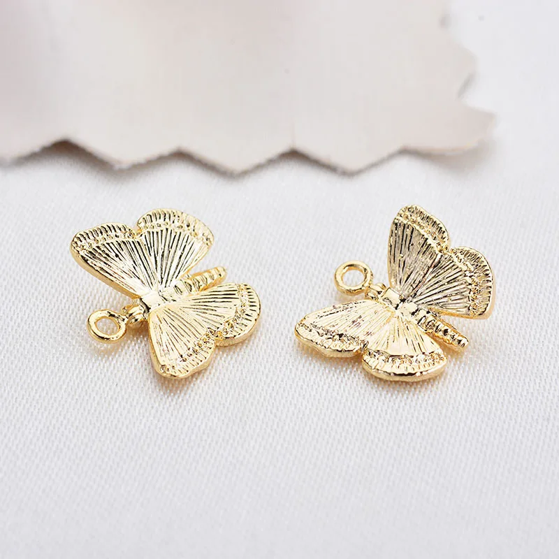 (1607)10 sztuk 11*10MM 24K złoty kolor mosiądz motyl Charms zawieszki wysokiej jakości Diy ocena biżuteria akcesoria hurtownie