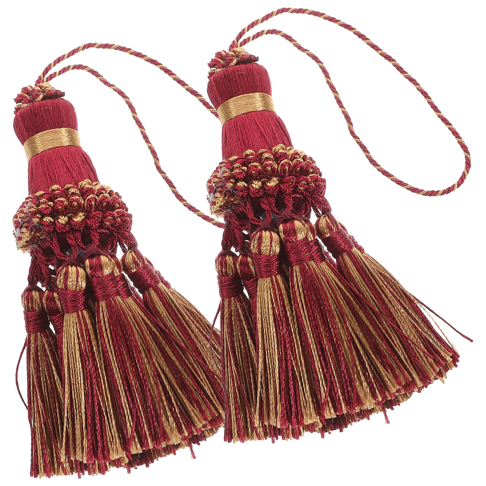 2 قطعة شرابات الستار الزخرفية تقليم البوليستر أنيقة شرابة قلادة ل ديكور المنزل نافذة الملحقات #3