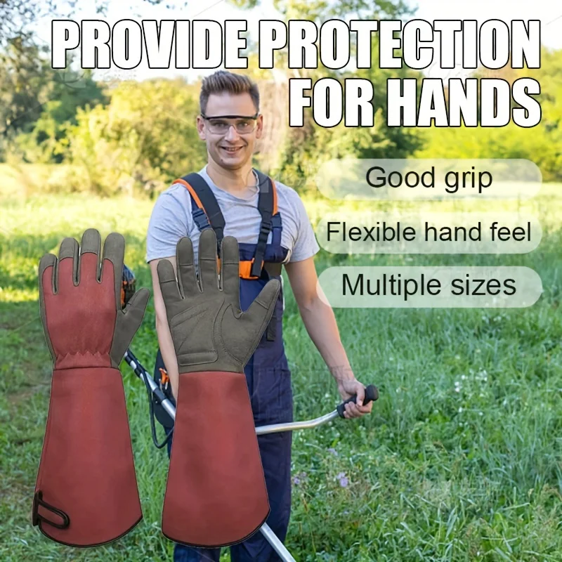 1Pair Garden Work Gloves Long Sleeve Thorn Proof Gardening Gloves  Farm Garden Welding Security Protection Safety Mechanic Glove