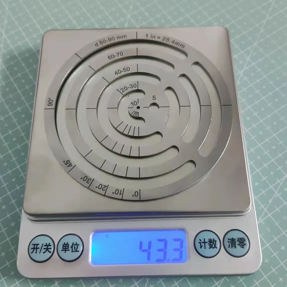 L33A_Leather Cutting Tools Corner Cutting Ruler Metal Concentric Circles Template Round Leather Corner Punch