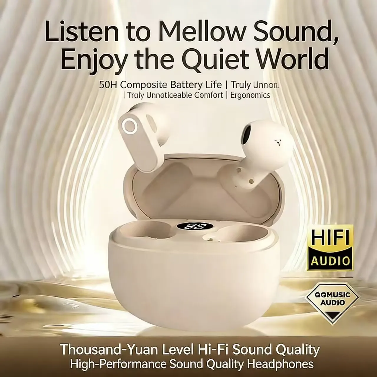 S618 Pro Wireless Bluetooth 5.4 Earphones Sport Gaming Stereo Noise Reduction Heavy Bass Headset With Power Display Charging Box