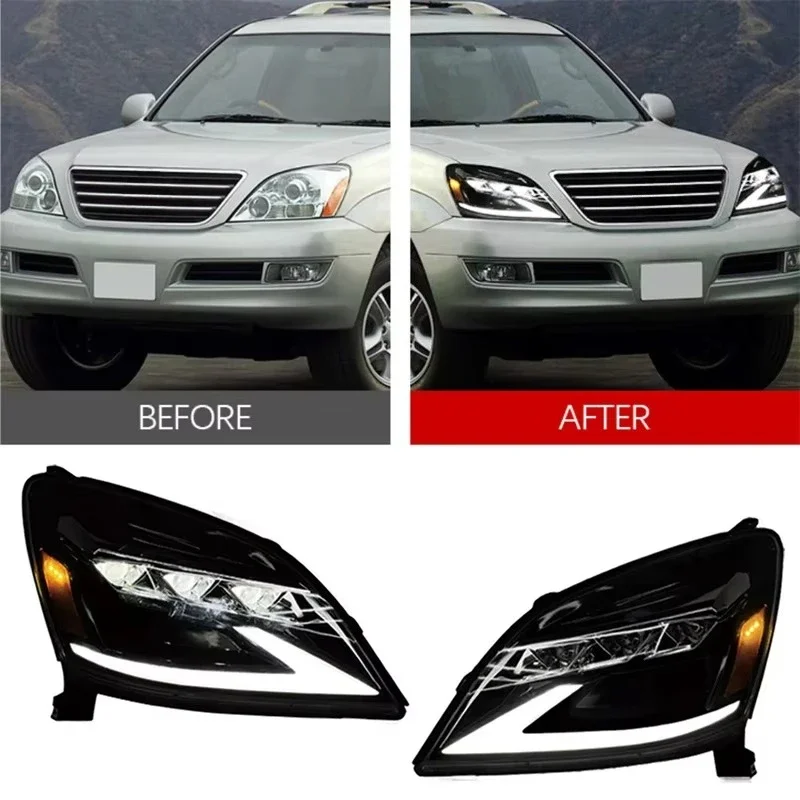 LED Headlights Assembly for GX470 2003 - 2009 Daytime Running Head Light Driving Lamp Modify Headlamp Car Accessories