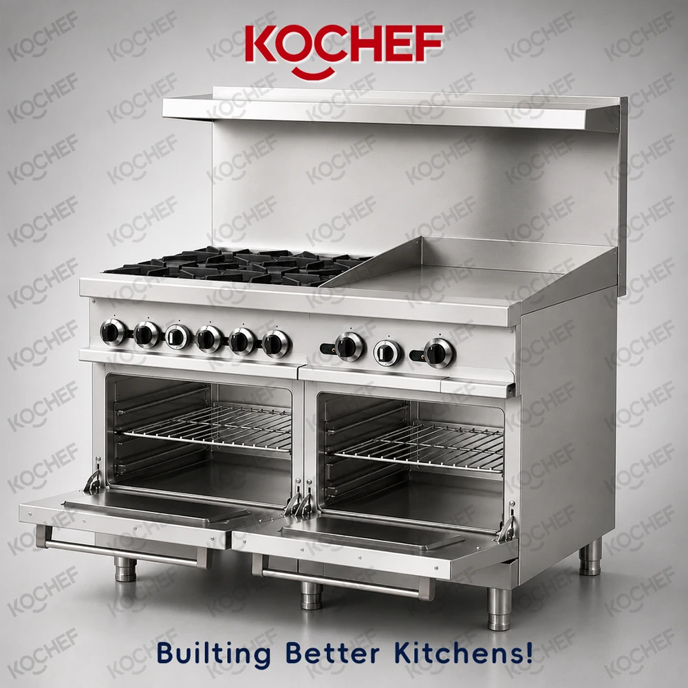 Commercial American Customizable Stainless Steel Gas Grill/Griddle Combination Range With Oven For Restaurants Hotel