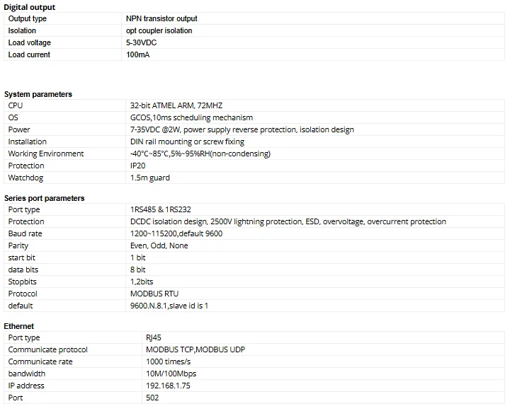 Imagen 6: CWT-MB317H Controlador Modbus de salida de transistor de salida digital de 16 canales 16DO(NPN)