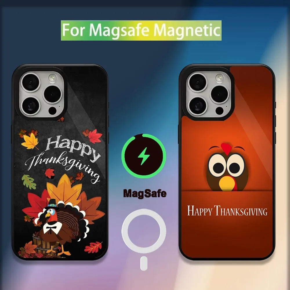 Turkey Thanksgiving Day Phone Case For iPhone 16,15,14,13,12,11,Plus,Pro,Max,Mini Magsafe Magnetic Wireless Charging