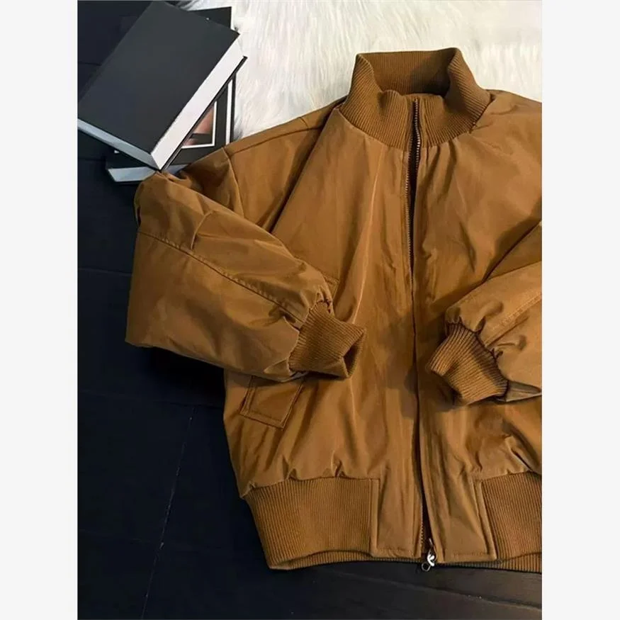 معطف رجالي شتوي من American Sle Bomber Jaet بياقة واقفة دافئة من القطن معطف بيسبول ort Ape ملابس خارجية