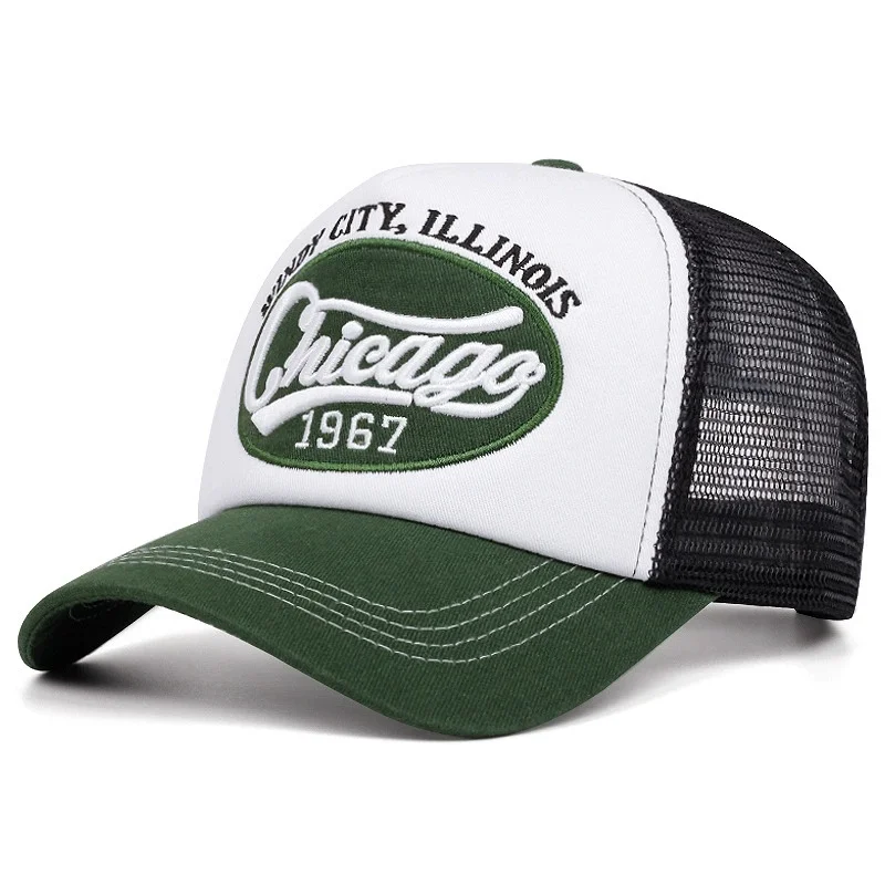 1967 letter embroidered baseball cap breathable mesh truck driver cap men's and women's outdoor sports event mesh cap image 3
