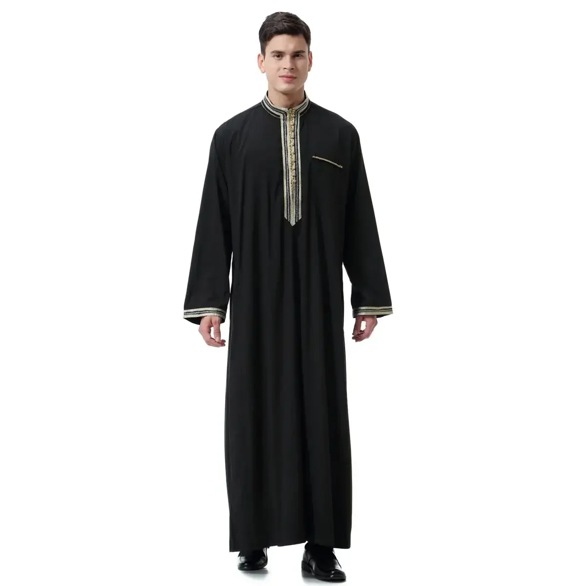 Dubai Saudi Arabic Men Kaftan Abaya Long Robe Jubba Thobe Thoub Dishdasha Muslim Dress Eid Middle Eastern Ramadan Islam Clothing