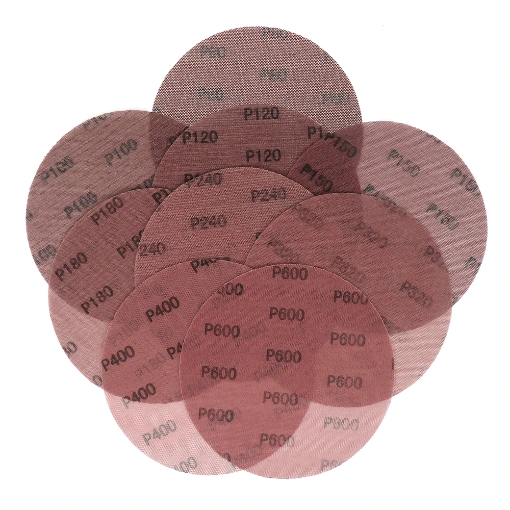 10Pcs 9 Inch 220mm Mesh Abrasive Hook and Loop Sand Paper Dust Free Sanding Discs Anti-blocking Dry Grinding Sandpaper 80 to 600