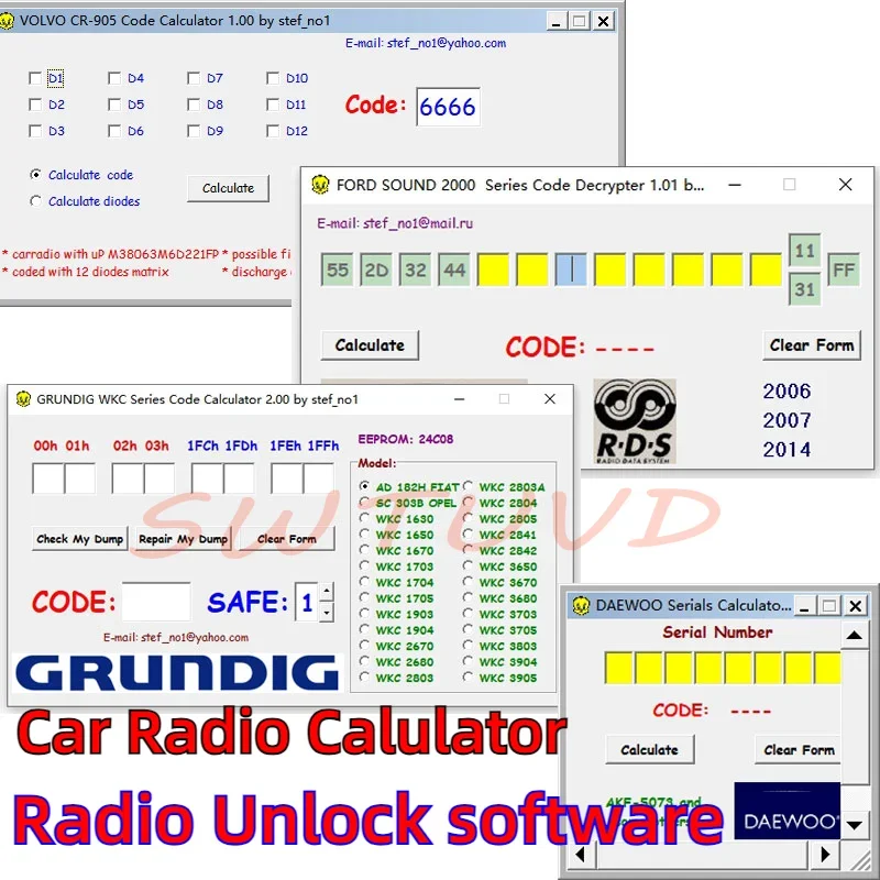 Radio Unlock Code Calulator Code Car Radio Calulator in EEprom for Alfa for BECKER forHonda forNissan forBMW...ect Many Cars