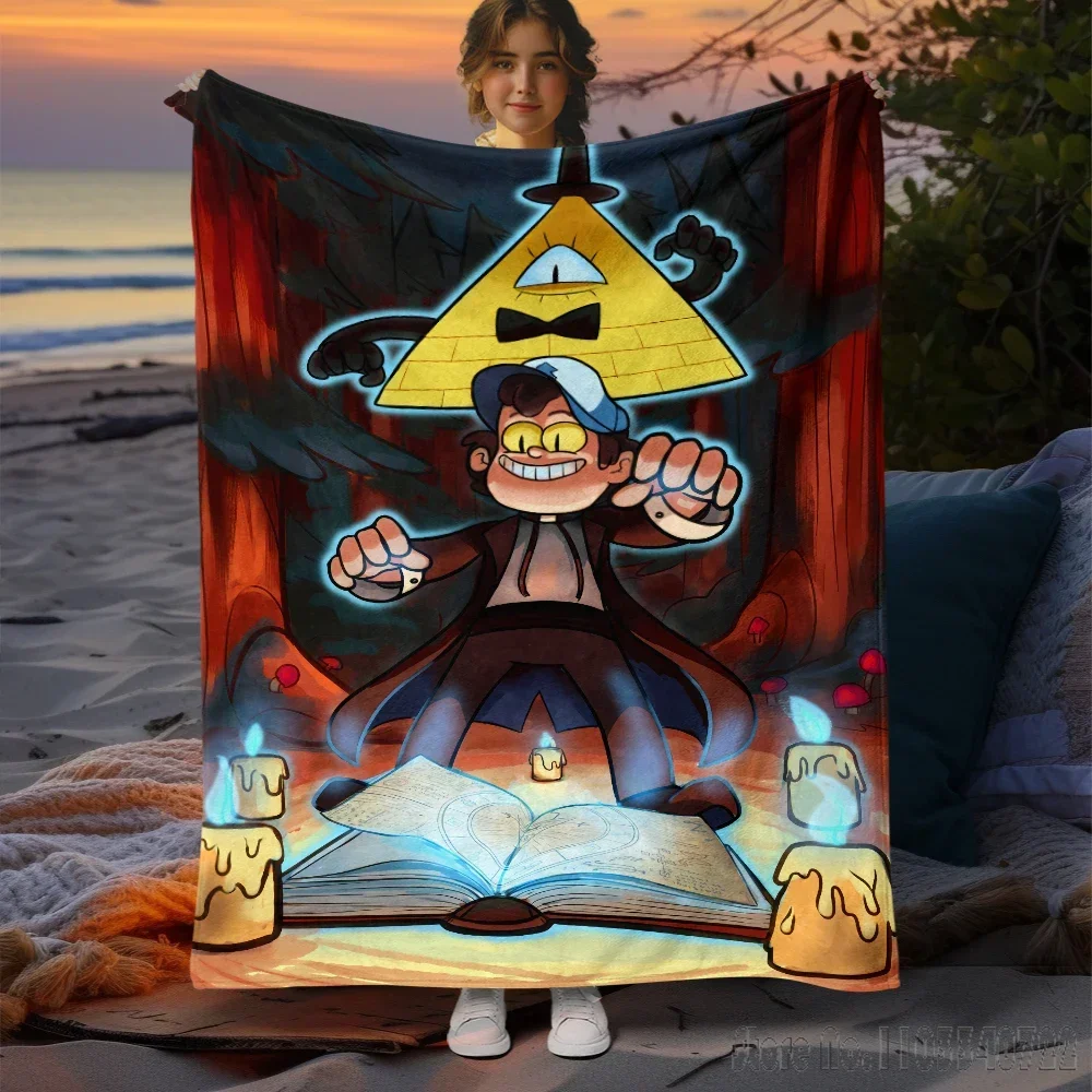 Film Gravity Falls Cartoon Home Cute Kids Blanket Throw for Bed Sofa Decor Fleece Nap Blankets Boys Girls Children Gift