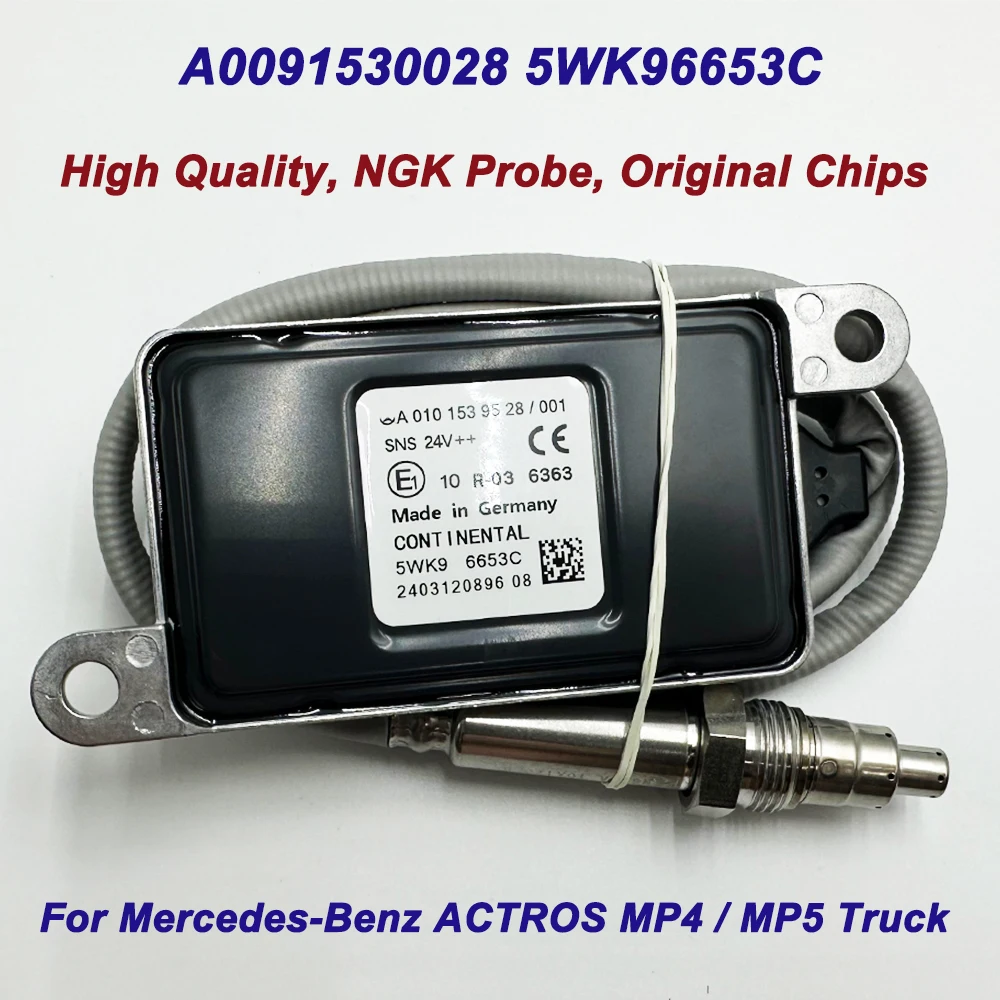 High Quality A0101539528 5WK96653C for NGK Probe NOX Sensor For Mercedes-Benz Actros MP4 EURO6 Truck 24V A0091530028 5WK96653B