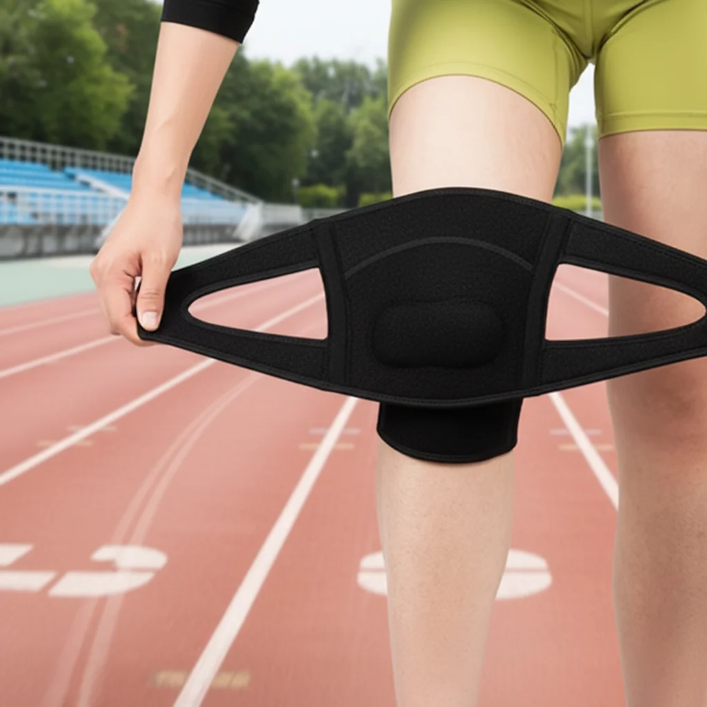 

Наколенник для мужчин при разрыве мениска, для снятия боли при артрите, с регулируемым обхватывающим ремнем, двойной боковой стабилизатор для удержания надколенника