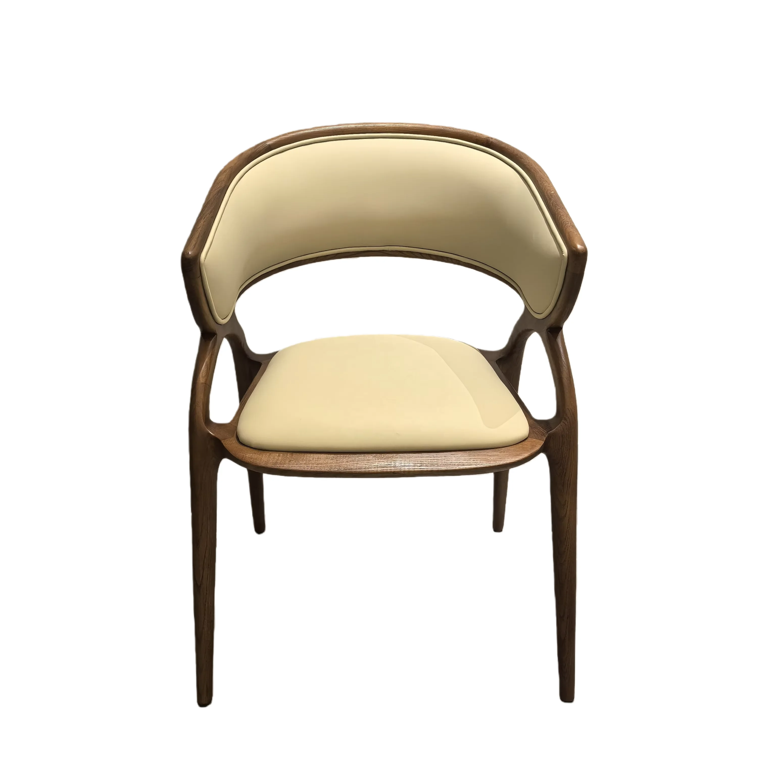 #Modern Dinning Room Wooden Frame Chair Solid Wood Leather Upholstered Dining Chair Wood Meal Chair Set