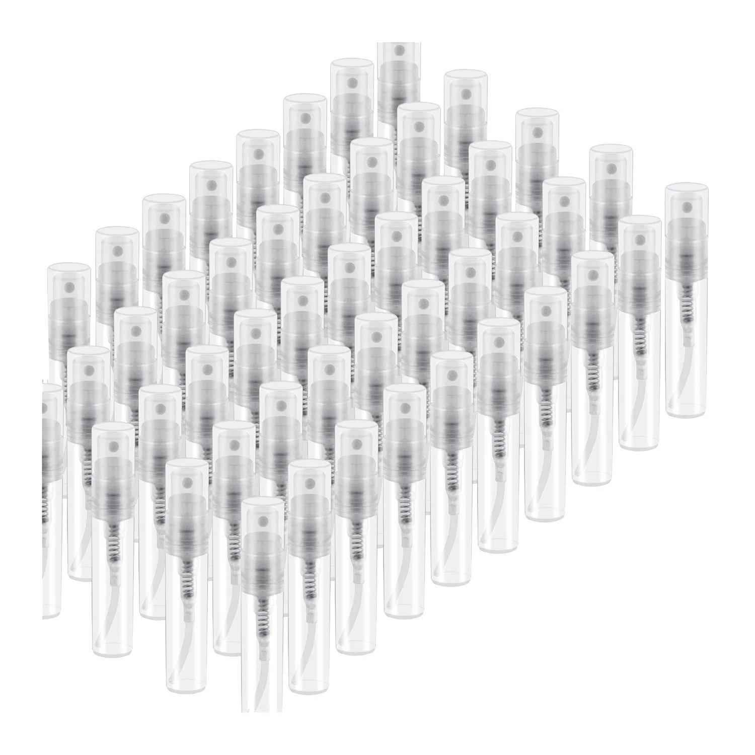 50 Pcs Disposable Perfume Atomizer, Clear Plastic Bottle Portable Fragrance Bottle - 3Ml