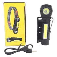 Super Bright LED Headlamp Rechargeable Flashlight with XPE COB Beads and Tail Magnet Dual Purpose Work Light Waterproof