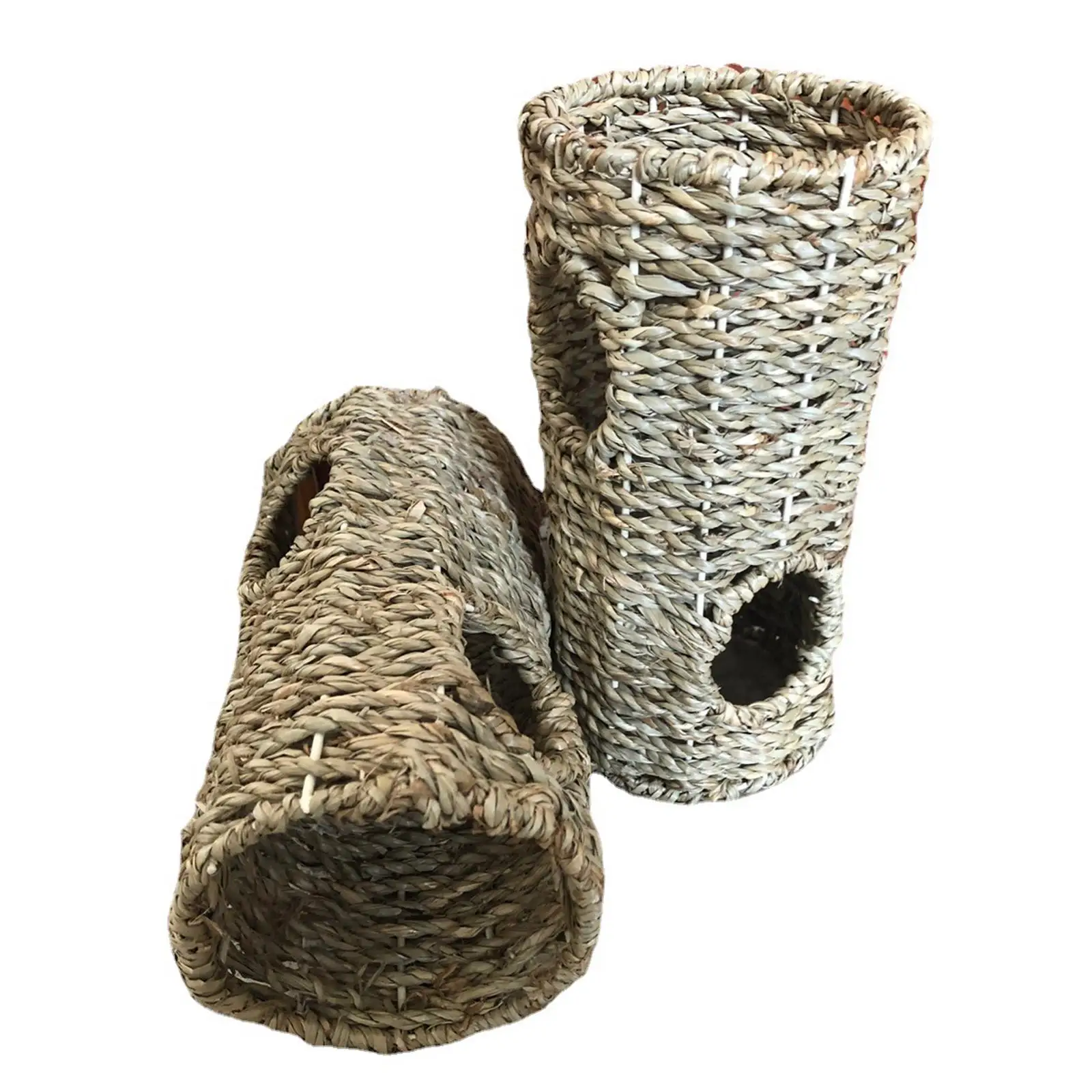Hamster Grass Tunnel Durable Lightweight Small Pet Hideaway Grass Tunnel Toy for Hamster Hedgehog Mice Ferrets Playing Supplies