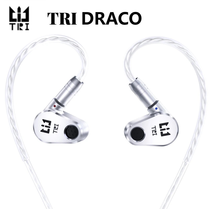 

TRI DRACO двойной динамический драйвер IEM HiFi проводные наушники-вкладыши стерео музыкальный монитор наушники с посеребренным медным кабелем