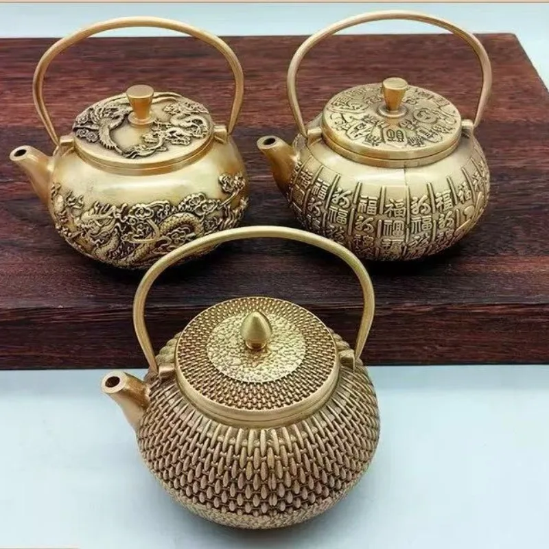 YFY brass production teapot Baifu teapot Longfeng teapot cultural and play crafts
