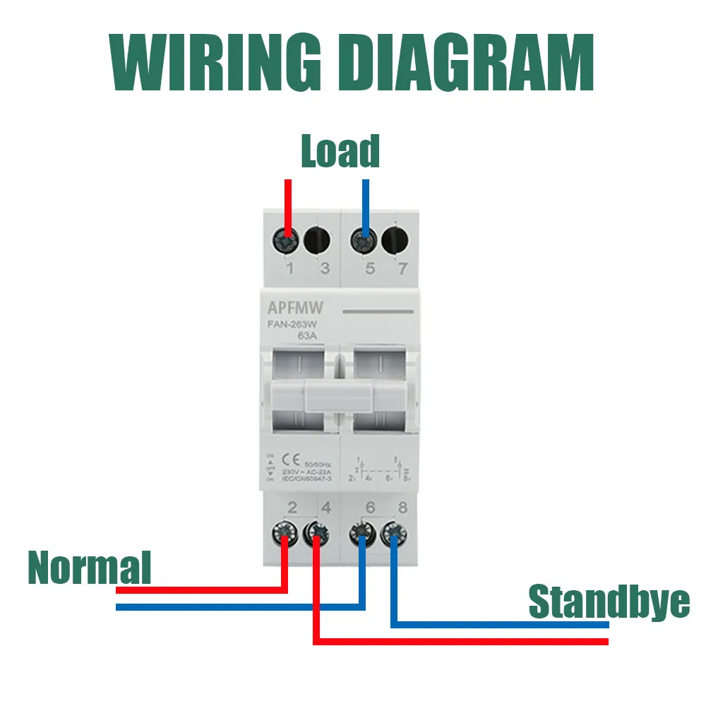 APFMW 40A 63A MTS Dual Power Manual Transfer Isolating Switch Interlock Circuit Breaker 1P 2P 3P 4P 230V Changeover Switch