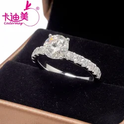 CADERMAY Eternity 6.5mm Ring Bands Trendy Silver 925 D VVS1 Moissanites Rings Fine Jewelry
