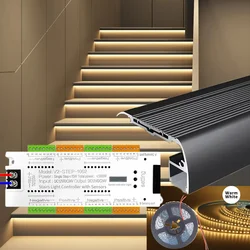 Motion Sensor Stair Light Strip Controller Stair Corner Aluminum Profile Anti-Slip PIR Night Light Single Corlor Control Tape