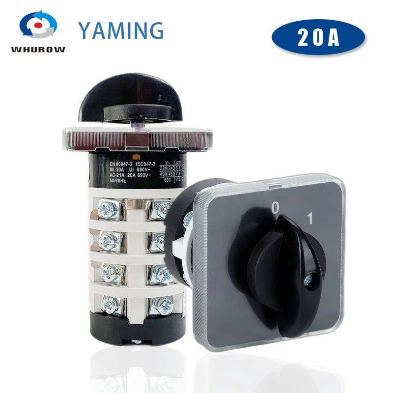 Changeover Cam Rotary Switch YMZ12-20A Electrical Silver Contact Power Control Interuptor ON-OFF Multi Positions LW31