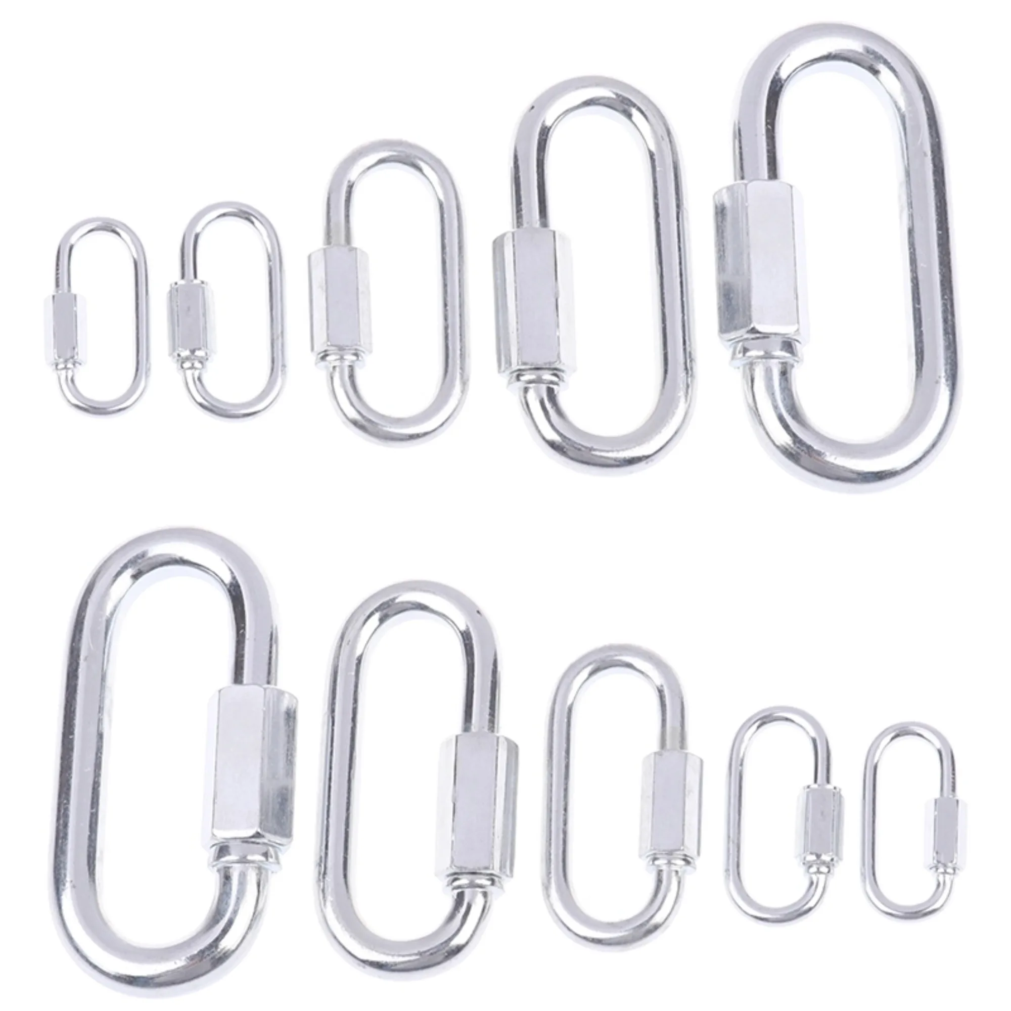 5Pcs/Set M3.5/M4/M6/M8/M10 Connect Hook Stainless Steel Connecting Ring Quick Chain Link Track Mountaineering Carabiner Buckles
