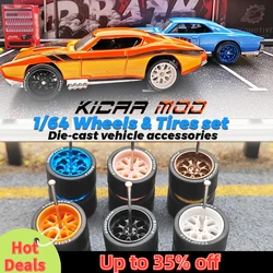 1/64 Wielen Met Rubberen Banden Bbs LM-R Grote Aanpassingsonderdelen Voor Diecast Model Auto Hot Wheels Matchbox Tomica D:13Mm 1 Set