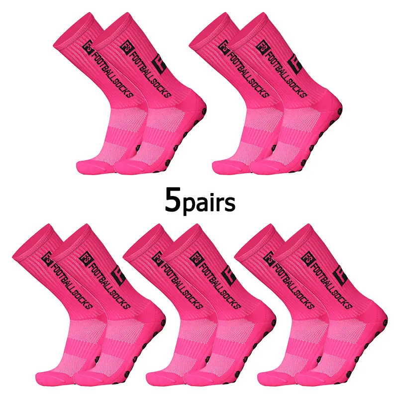 5 pairs of multi-color adhesive dots for anti slip, sweat absorption, and odor prevention FS football socks and sports socks