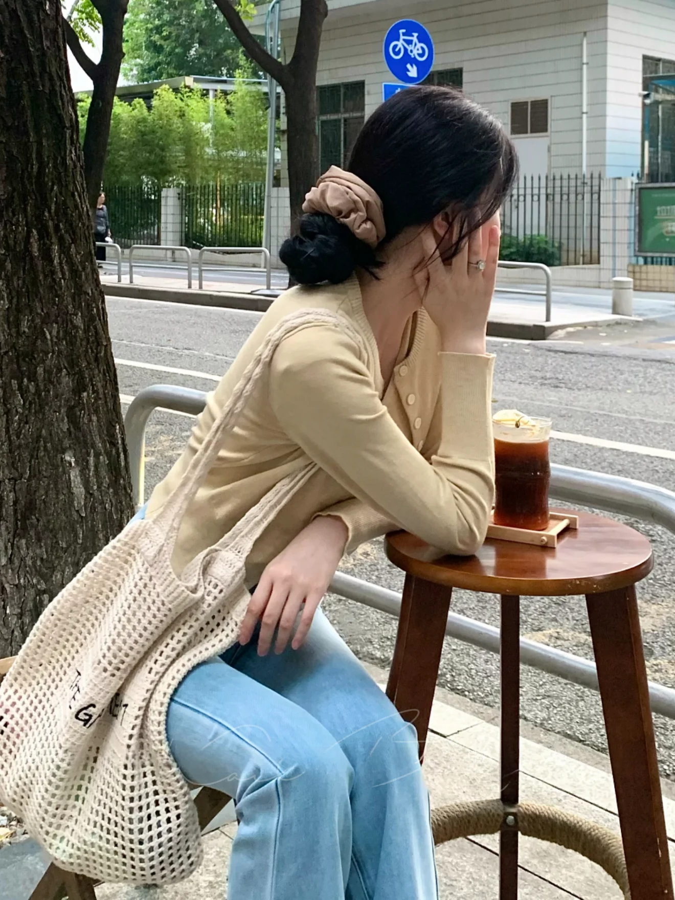 

Ele Long Sve Knitted Vest Set Women's Faion Slim Fit Deep V Cross Casual Outfit Autumn Wear Pure Color Adult Women