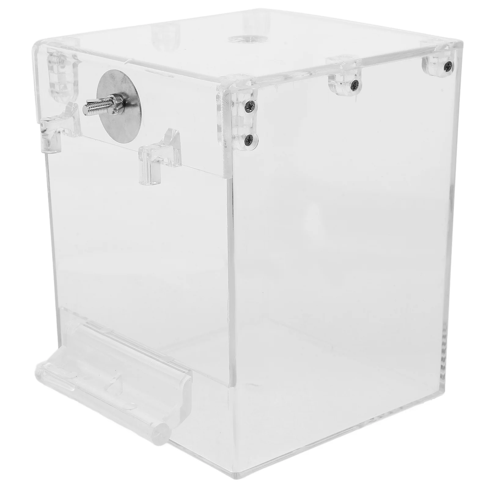 

1Pcs Transparent Bird Bath Basin No Leak Eco Friendly Hanging Shower Box for Small Parrots Finches Bathing Stress Relief Cage