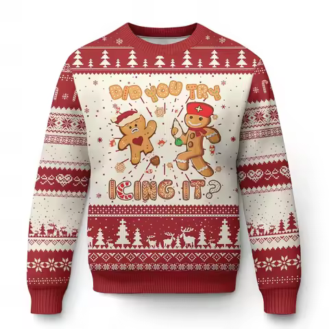 Gingerbread Man Oh Snap Xmas Ugly Christmas Sweater Funny Gingerbread Pattern Sweatshirts Pullover Boys Women Jumper Sweaters