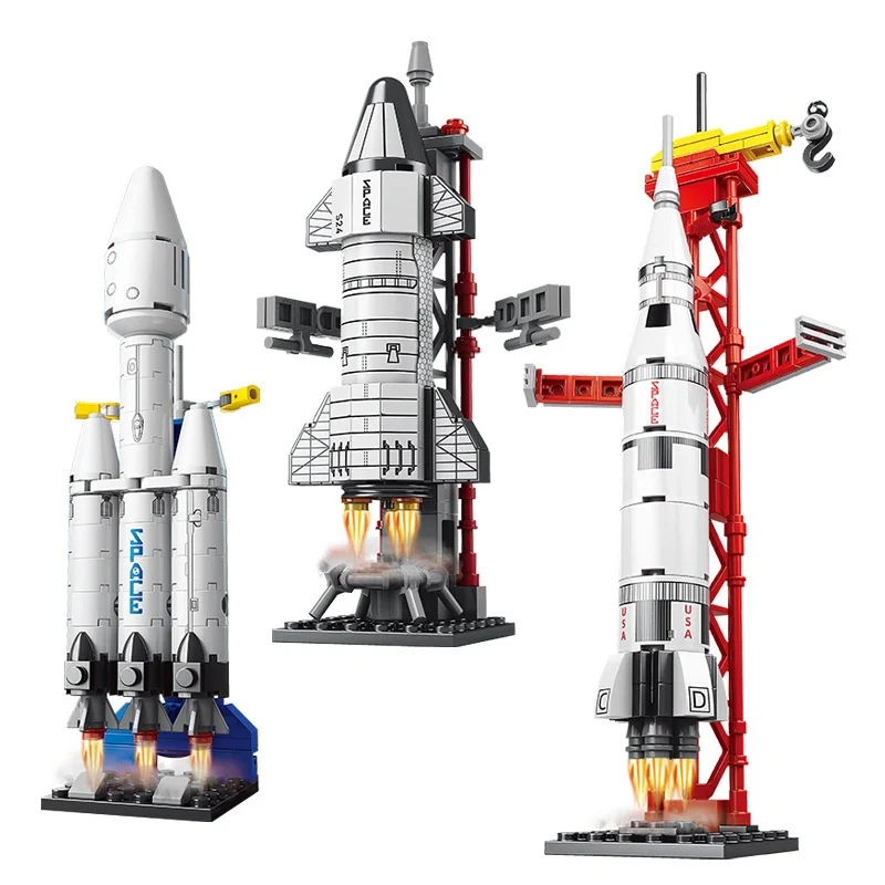 Regalo stazione spaziale per bambini scienza ed educazione giocattolo building blocks assemblato modello di razzo giocattolo regalo di compleanno