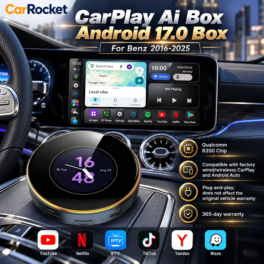 CarRocket CarRocket CarPlay Ai Box Touchscreen Wireless Carplay Android Auto SM6350 8+128GB Android 17.0 For Benz A B C GLC GLS GLE Class - Aliexpress Deal