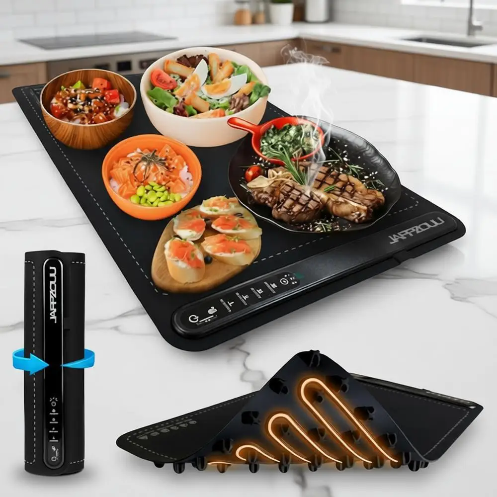 

Электрическая подогревающая подставка - сохраняет еду теплой и готова к подаче | Подогреватель тарелок 24x16 | Подогреваемый коврик для еды