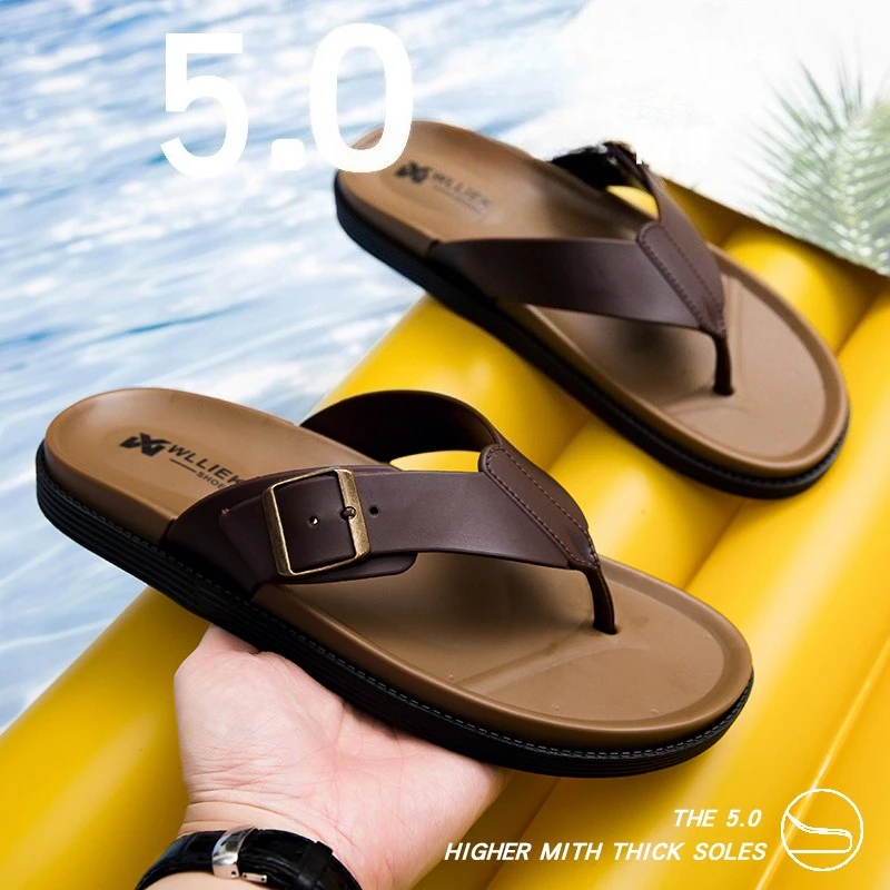 2026 New Fashion Korean Style Slippers Men Summer Flip Flop Sandals for Men with Anti-Slip and Outdoor Features Shoes for Men