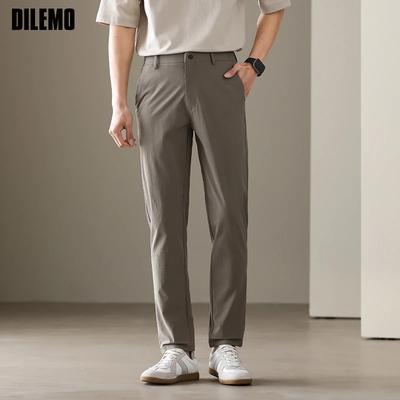 

Top Grade New Brand Casual Fashion Business Fashion Men Pants Classic Slim Fit Comfortable Half Elastic Trousers Men Clothes