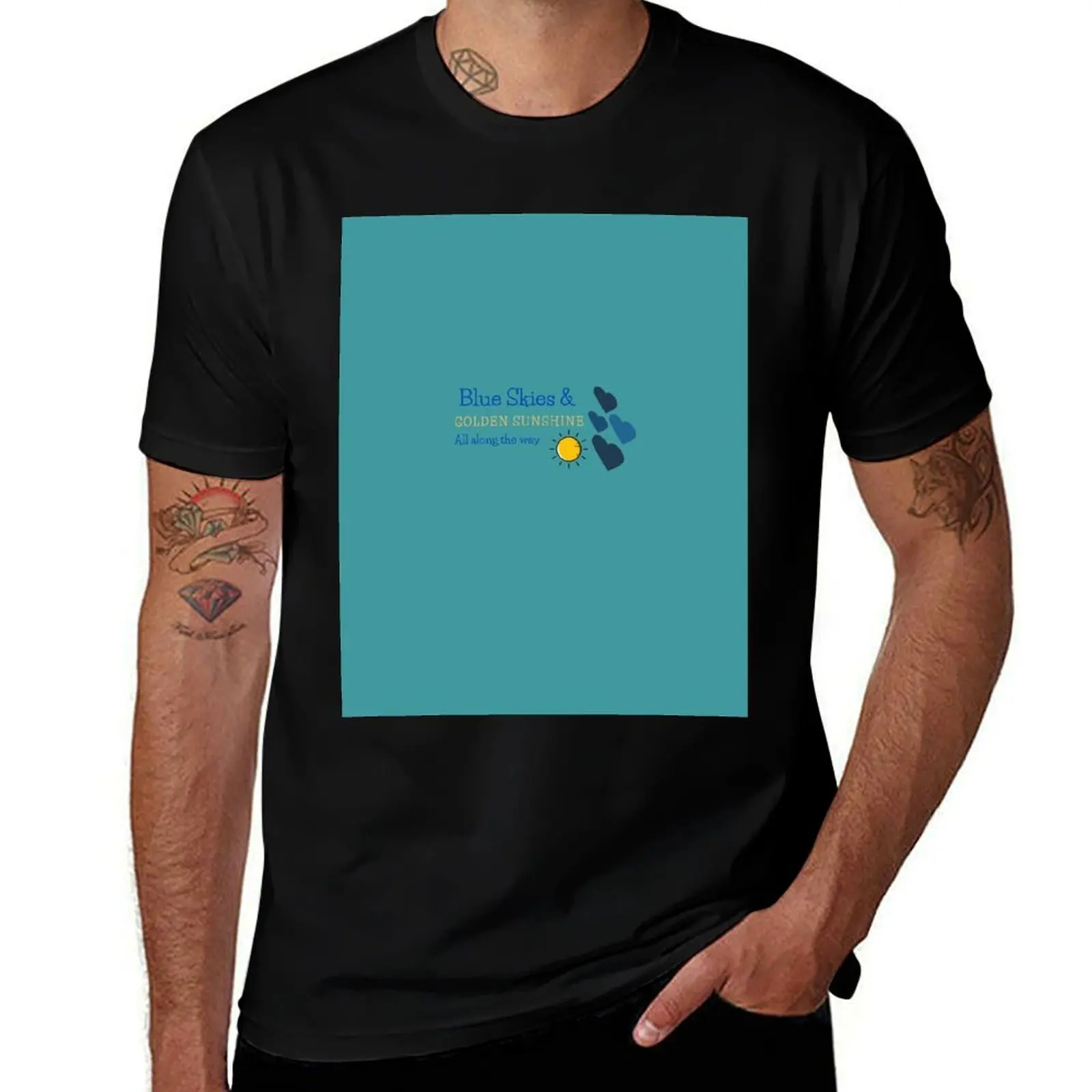 

essential Blue Skies shirts Sunshine shirt Golden graphic cotton t t shirt T-Shirt & t man man